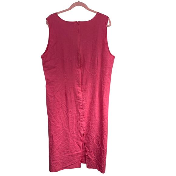 VTG Linen Maxi Sundress Women Sz 2X Pink Coquette Beach Cottage Boho Resort Cool - Picture 4 of 4